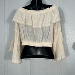 FAVLUX  Top Bohemian Large Off Shoulder Fringe Hem Cottagecore Size Small… Photo 6