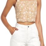 BP Nordstrom Linen Blend Floral Sophie Top NWT Flowers Cropped Photo 0