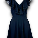 Lulus  Little Black Ruffle Mini Dress Flutter Sleeves Vneckline Sleeveless XS Photo 0