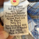 Johnny Was  Plaid Blue Floral Button Down Tunic Dress Boho EUC Large Photo 6