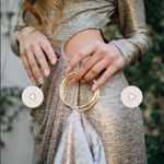 Significant Other New! Chloe Shimmer Cutout Maxi Dress Gold Size 4 Photo 7