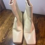 Anthropologie  Off White Heeled Squared Toe Boots Size 9 (40) Photo 2