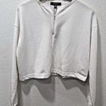 Missguided Women Top US 4 White Cotton Blend Long Sleeve Cropped Casual Shirt Photo 0