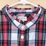 J.Crew Women’s Plaid Ruffle Trim Neckline Long Sleeve Button-Up Shirt Photo 1