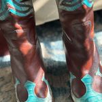 Para Raio Western Barn Hard To Find Brown,Teal Snake Skin Cowboy Boots, Size 7 Brown Photo 3