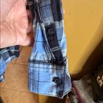 Divided  by H&M Blue Black Plaid 100% Cotton Button Down Shirt Top Size 8 Medium Photo 6