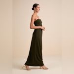 Lulus LULU’S Thula Dark Olive Cutout U-Bar Column Maxi Dress Photo 2