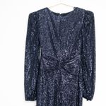 AQUA  Formal - Navy Sequin Twist-Front Gown Photo 2