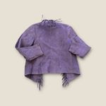 Dialogue Vintage 90s Y2K  Suede Leather Fringe Open Jacket Purple Small Photo 4