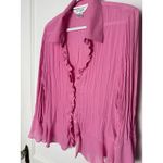 Allison Taylor Vintage Y2K 90s Bubblegum Pink Ruffle Fairy Indie Boho Blouse XL Photo 2