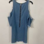 Cold shoulder frayed denim jean dress black label C EST Photo 3