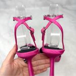 Alexander Wang  Delphine Rhinestone Logo Strap Pointed Toe Pump Heels Hot Pink 38 Photo 9