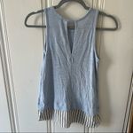 J.Crew ⭐️  Light Blue White Pinstripe Hem Tank Top Size XXS EUC Photo 3