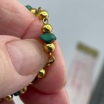 Artisan  made green turquoise and brass beaded chain bracelet. Photo 3