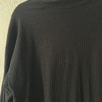 Abound  Black Ribbed Cropped Long Sleeve Mock Neck Sweatshirt Photo 2