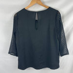 Hinge  Sheer polka dot sleeve chiffon blouse S Photo 2