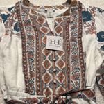 Haute Hippie  Cream and Teal Midi Dress Photo 2