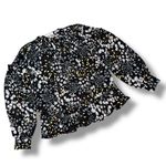 Parker Floral Ruffle Trim V Neck Long Sleeve Blouse Black Multi Small Photo 11