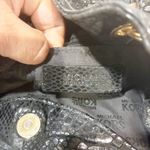 Michael Kors Moxley Black Embossed Python Leather Purse Gold Hardware Photo 4