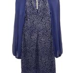 Lilly Pulitzer Carleigh Dress Geo Lace True Navy Cocktail Long Sleeve Size 2 Photo 2