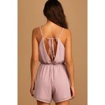 Lulus  Imaginative Mind Dusty Pink Strappy Surplice Romper L Photo 2