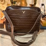 Mario Valentino Adjustable Crossbody Bag PVC x Leather Authentic USED Brown Photo 0