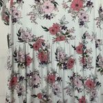 Torrid size 1 1X short sleeve babydoll shirt new button floral white red flowy Photo 9