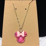 Handmade Pink Glitter Minnie Mouse Necklace Photo 0