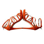 BCBGeneration Y2K VTG Montie Orange Suede Strappy Platform Stiletto Heels Sandal Photo 4