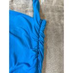 Lulus NWOT  Small Attractive Radiance Bright Blue Mesh Ruched‎ Halter Mini Dress Photo 3