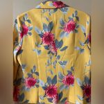 Allegra K Women's Open Front Workwear Crop Suit Blazer Jacket Yellow-Floral Photo 7
