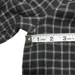 Madewell  Black Off The Shoulder Square Peasant Plaid Top Wrist Ties Size XXS Photo 3