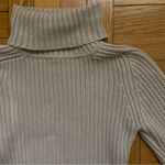 Mango Vintage Oatmeal Taupe Ribbed Turtleneck Sweater - XS Photo 3