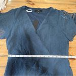 Lulus NWT Next to You Slate Blue Swiss Dot Ruffled Midi Dress Photo 5