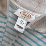 Talbots  Aqua White Striped Full Zip Sweater SIZE XL Photo 1