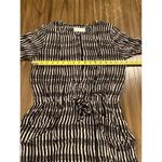 ALC Frank ALC Simona Silk Mini Dress Long Sleeve Front Tie Stripes Black White Small Photo 5