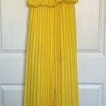 Yellow Meghan LA Fabulous Wild Orchid Pleat Jumpsuit Size L Size L Photo 0