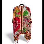 Nine West Poncho Duster coverup kimono One Size Floral Tropical Resort Wear NWT Photo 3