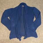 Anthropologie Wooden Ships Open Knit Draped Collar Sweater Cardigan Blue M/L Photo 1