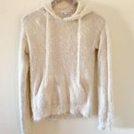 American Eagle AEO Cream Eyelash boucle knit hooded Sweater Photo 0