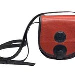 Vintage: Boots ‘n Bags ❁ Accordion Mini Crossbody Saddle Bag ❁ Brick Red Leather Photo 0