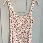 Reformation Red Floral Virgil Midi Dress Photo 6