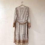 Cleobella  Blakely Floral Long Sleeve Midi Dress in White Brown Large Photo 3