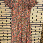 Sundance  Orange Floral Silk Dress Size 6P Photo 0