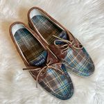 Sperry  Plaid Print Boat Shoes Woman’s Size 10 Leather laces Preppy 9446147 Photo 2