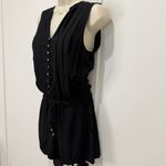 Splendid  Voile Pleated Romper Rayon Black Sleeveless XS Minimal Beachy Boho Chic Photo 4