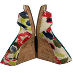 Toms  Women's Stella Peep-Toe Wedge Sandals Multi Floral Size 6.5 Photo 4