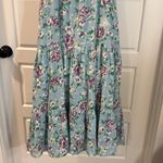 Lulus  Bliss Abound Light Blue Floral Print Tiered Midi Dress size M Photo 11