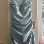 Kiss prom blue satin prom dress Size 14 Photo 0