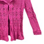Liz Claiborne  Vintage Crochet Boho Cardigan‎ Pink Medium Photo 3